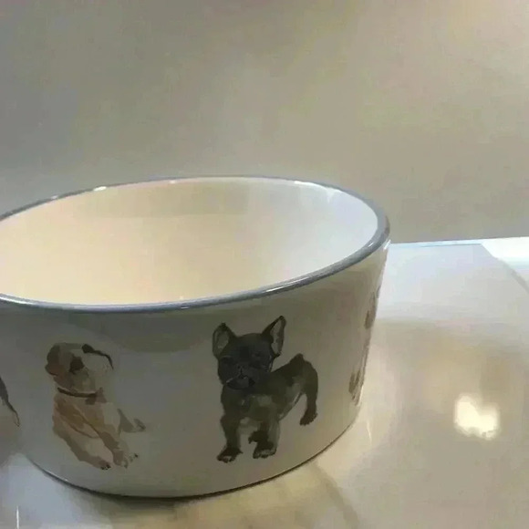 2‎ dog bowls L/M Ceramic dog Bowl Labrador Feed Me plus cat dish eat sleep New - Picture 3 of 9